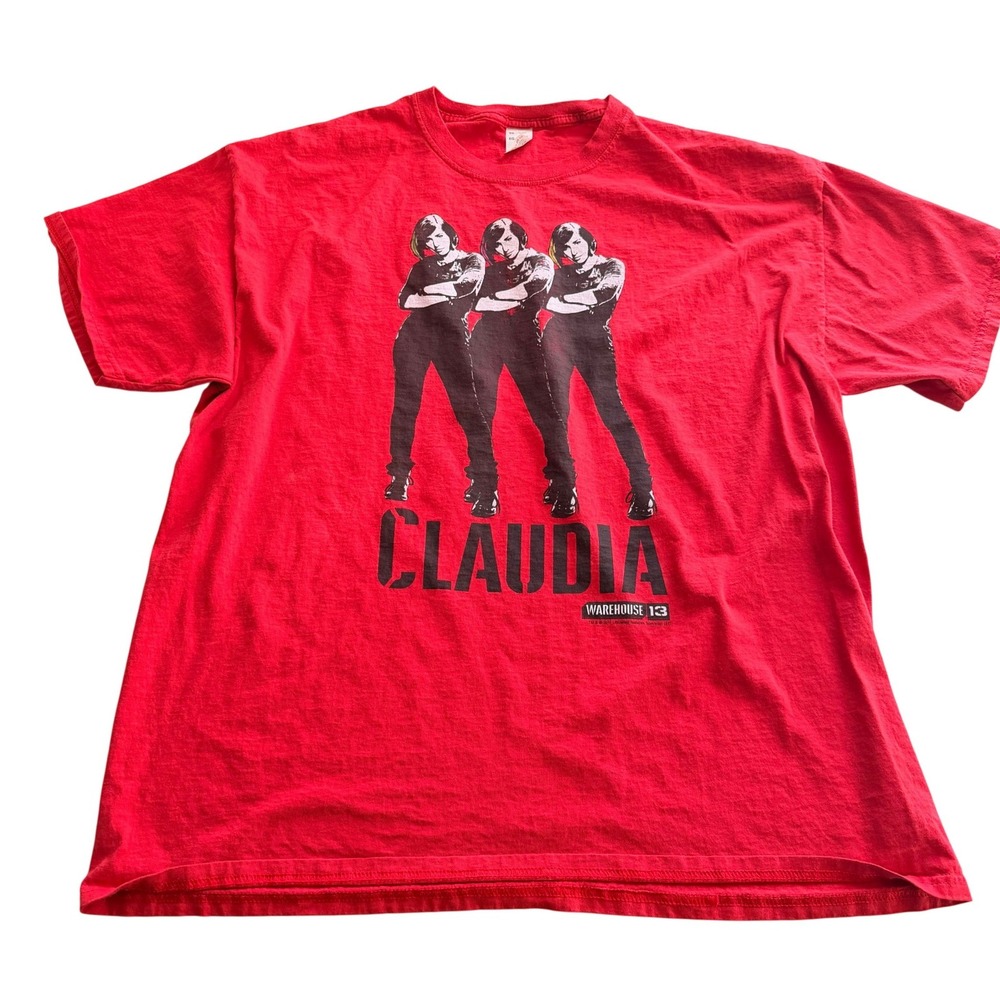 Warehouse 13 Mens Claudia Graphic T-Shirt Red‎ XL Syfy TV Show Promo Tee